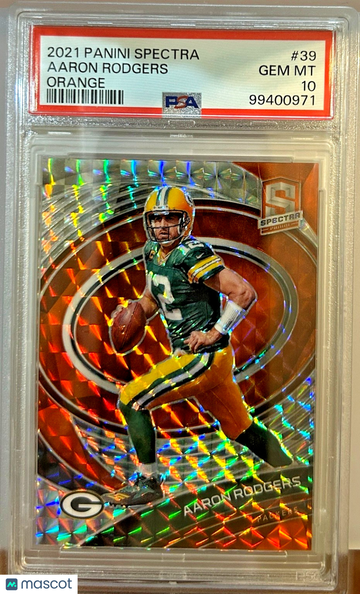 2021 Panini Spectra Aaron Rodgers #39 Neon Orange Prizm Parallel/Variety Base Set PSA 10