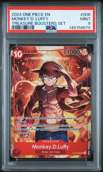 2024 One Piece Treasure Booster Monkey D. Luffy #ST10-006 /2 PSA 9