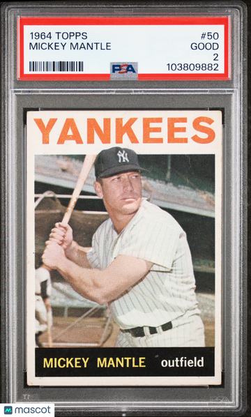 1964 Topps Mickey Mantle #50 PSA 2