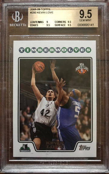 2008-09 Topps #200 Kevin Love Rookie BGS 9.5 Gem Mint