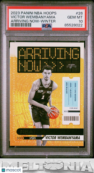 2023-24 Hoops Winter Victor Wembanyama #26 Arriving Now RC PSA 10