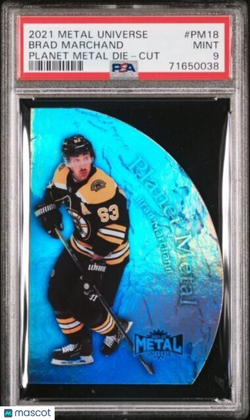 2021-22 Metal Universe Brad Marchand #PM-18 Insert PSA 9