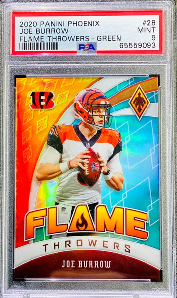Joe Burrow RC /25 PSA 9 Phoenix Prizm Flame Thrower POP 1