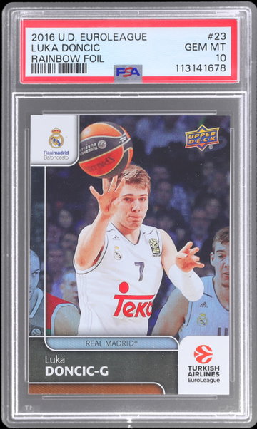 2016 Upper Deck Euroleague Luka Doncic Rainbow Foil PSA 10