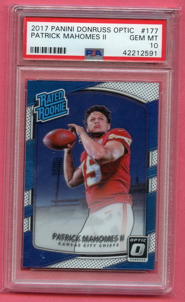 PATRICK MAHOMES 2017 Panini DONRUSS OPTIC #177 Rookie PSA 10  Gem Mint