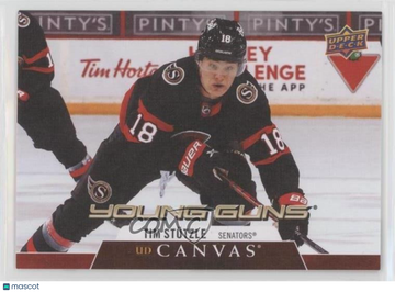 2020-21 Upper Deck Tim Stutzle #C211 Young Guns Canvas Rookie Insert