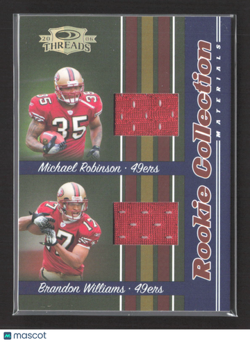 2006 Donruss Threads Rookie Collection Materials Brandon Williams Michael Robinson #RCCM-6 Dual Jersey Event-Worn