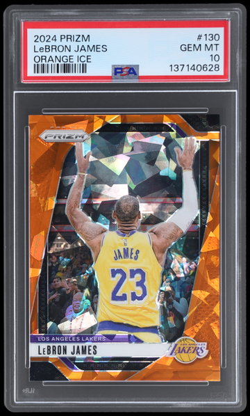 2024 Panini Prizm Lebron James Orange Ice PSA 10