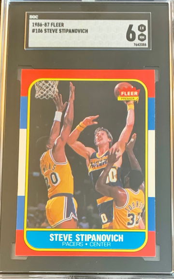 1986-87 Fleer Basketball Card #106 Steve Stipanovich  Graded SGC 6 EX NM