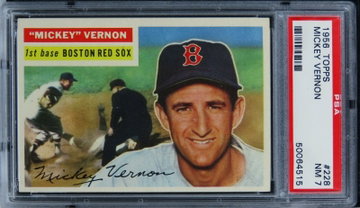 1956 Topps Mickey Vernon #228 PSA 7 NM **CENTERED**