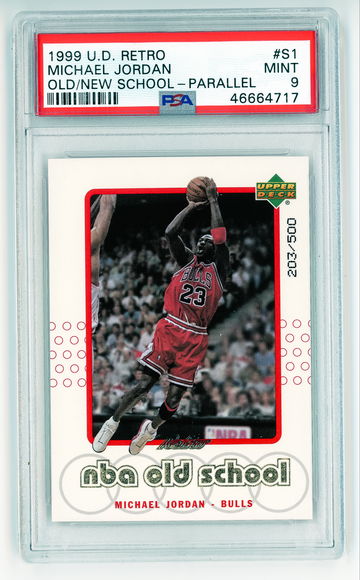 1999 Upper Deck Retro Michael Jordan Old/New School /500 PSA 9