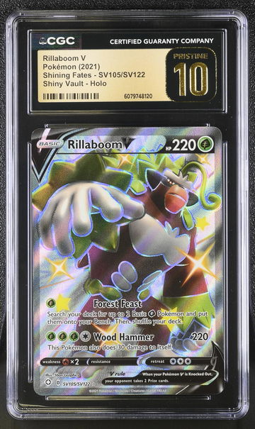 2021 Pokemon #SV105/SV122 Rillaboom V Shiny Vault CGC 10