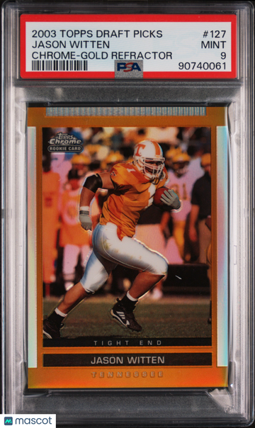 Graded 2003 Topps Draft Picks & Prospects Jason Witten #127 Chrome Gold Refractor Rookie PSA 9