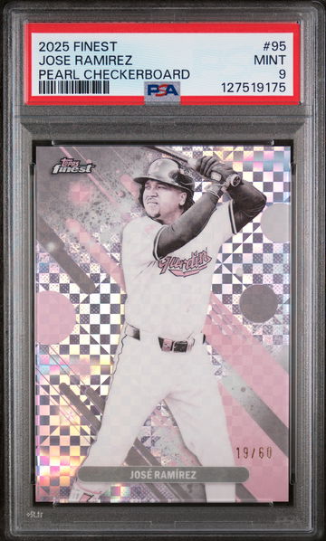 2025 Topps Finest Pearl Checkerboard Jose Ramirez #95 /60 PSA 9