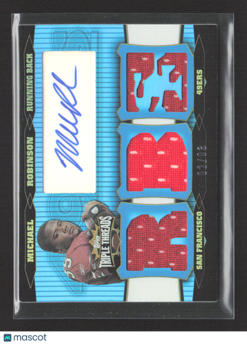 2006 Topps Triple Threads Michael Robinson #TTRA-131 Sapphire Autograph Triple Jersey Relic