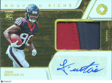 John Metchie III 2022 Panini Gold Standard Nouveau Riche Patch RC Authentic Memorabilia Auto /79 Houston Texans