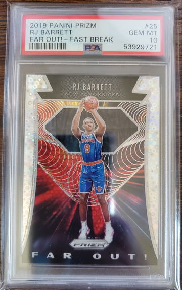 2019 Panini Prizm #25 RC RJ Barrett Far Out Fast Break Prizm PSA 10 GEM-MINT
