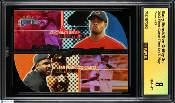 2001 Fleer Game Time Let's Play Two! Barry Bonds/Ken Griffey Jr. #13 MBA 8