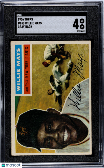 1956 Topps Willie Mays #130 Gray Back SGC 4