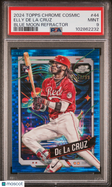 2024 Topps Cosmic Chrome Elly De La Cruz #44 Blue Moon Refractor /99 PSA 9
