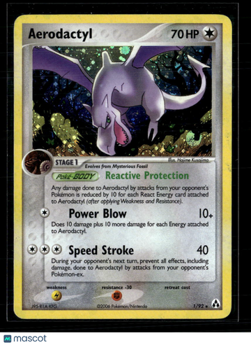 2008 EX Legend Maker Aerodactyl Holo Rare #1/92