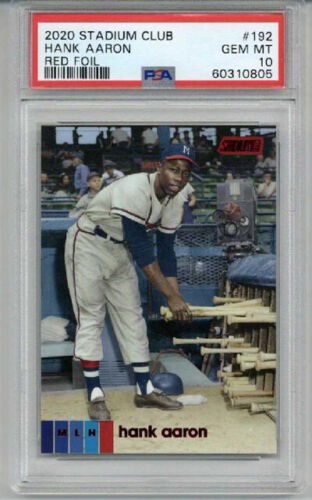 2020 TOPPS STADIUM CLUB RED FOIL #192 HANK AARON CARD BRAVES PSA 10 LOW POP