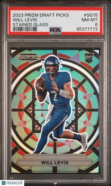 2023 Panini Prizm Draft Picks Stained Glass Will Levis #SG15 PSA 8
