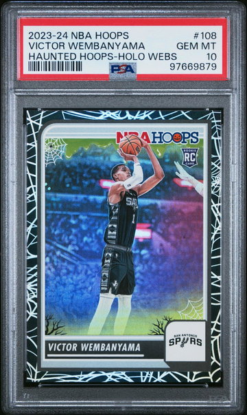 2023 Hoops Haunted Holo Webs Victor Wembanyama #108 PSA 10