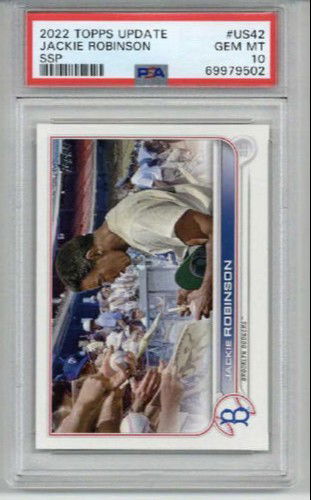2022 TOPPS UPDATE #US42 JACKIE ROBINSON CARD DODGERS PSA 10 SSP LOW POP