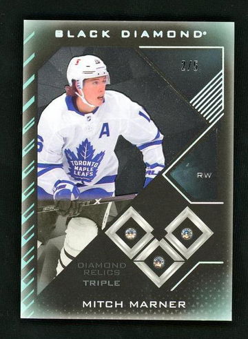 2021 Upper Deck Black Diamond BDB-MM Mitch Marner Diamond Relics Triple /3 VG Toronto Maple Leafs