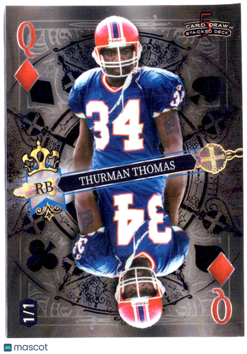 2024 Wild Card 5 Card Draw Stacked Deck SDPD-TTN Buffalo Bills Thurman Thomas 1/1 Football Card