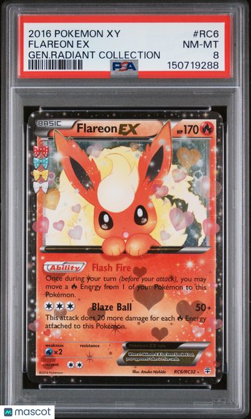 2016 Pokemon Xy Generations Radiant Collection Flareon EX Gen.Radiant Collection PSA 8 #RC6
