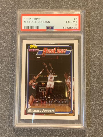 Micheal Jordan 1992 Topps #3 PSA 6