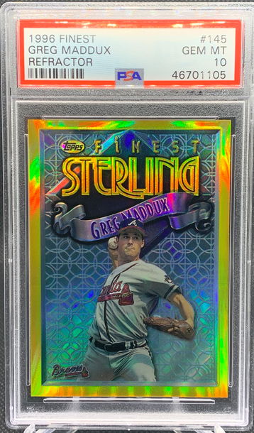 1996 Topps Finest Sterling GOLD REFRACTOR Greg Maddux PSA 10