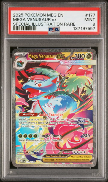 2025 Pokemon Mega Evolution Special Illustration Rare Mega Venusaur Ex #177 PSA 9