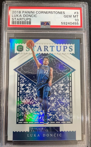 2018-19 Luka Doncic Panini Cornerstones Startups PSA Gem Mint 10 SP RC Low Pop