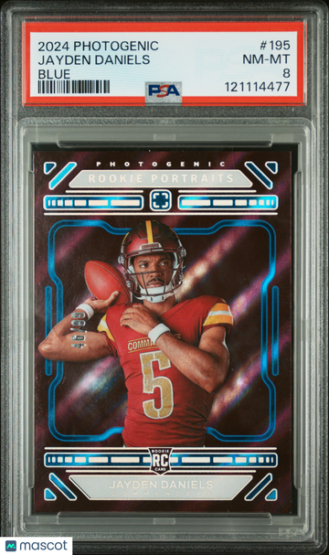 2024 Panini Photogenic Jayden Daniels #195 Blue /99 PSA 8