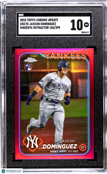 2024 Topps Chrome Update Jasson Dominguez #USC70 Magenta Refractor SGC 10