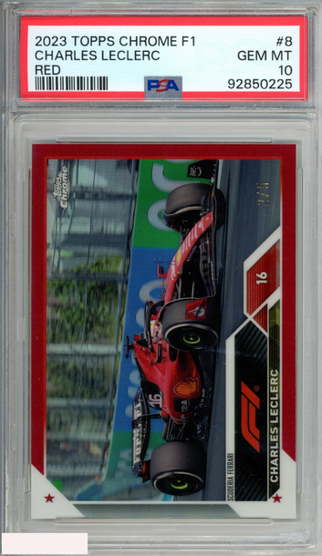 2023 TOPPS CHROME FORMULA 1 CHARLES LECLERC #8 RED 2 OF 5 PSA 10 GEM MT