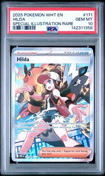 2025 Pokemon Scarlet and Violet White Flare Special Illustration Rare Hilda #171 PSA 10