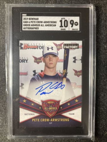 2019 Bowman Pete Crow-Armstrong #2  SGC 9 AUTO
