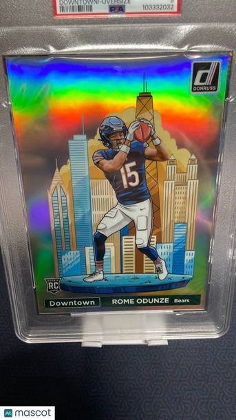 Graded 2024 Panini Donruss Downtown Oversize Football Card PSA 9 Rome Odunze #15