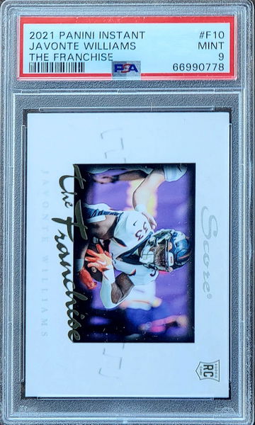 2021 JAVONTE WILLIAMS Panini Instant The Franchise /1,966 PSA 9 POP 2 Rookie F10