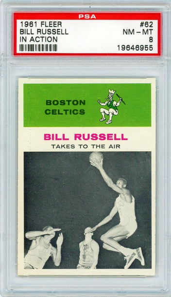 1961 Fleer Bill Russell In Action #62 PSA 8 P1328