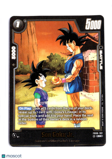 2025 Bandai FB08 Son Goku Jr Goku English Holofoil Dragon Ball Super Card Game Trading Card