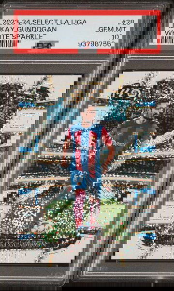 2023-24 Panini Select La Liga Ilkay Gundogan #28 White Sparkle SSP PSA 10