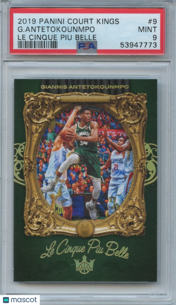 2019-20 Panini Court Kings Giannis Antetokounmpo #9 [Base] Insert PSA 9