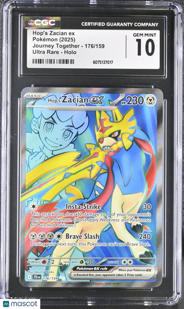 2025 Pokemon Journey Together Hop's Zacian ex Holo Ultra Rare Holo Ultra Rare CGC 10 #176/159