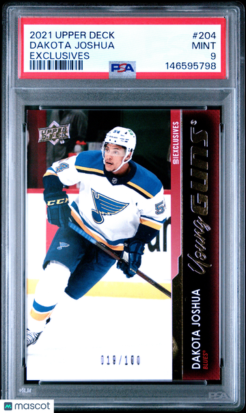 2021-2022 Upper Deck Dakota Joshua #204 Young Guns UD Exclusives /100 Rookie PSA 9