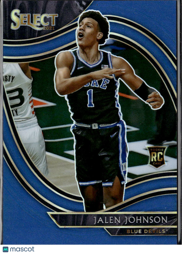 Jalen Johnson 2021 Panini Chronicles Select Draft Picks RC Blue Prizm /99 Duke Blue Devils